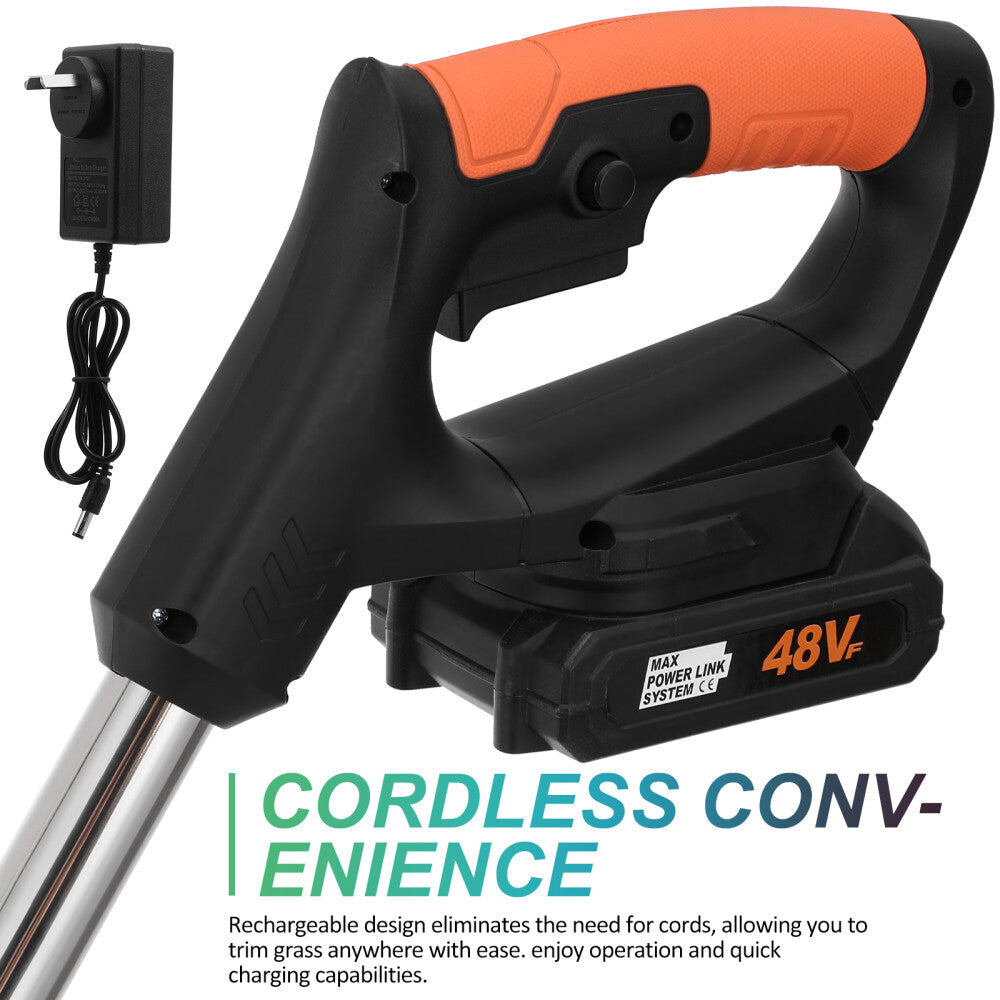 Oz Bargains™ TurboTrim Pro – 48V Cordless Grass Trimmer & 2-in-1 Brush Mower | Electric Whipper Snipper & Lawn Cutter